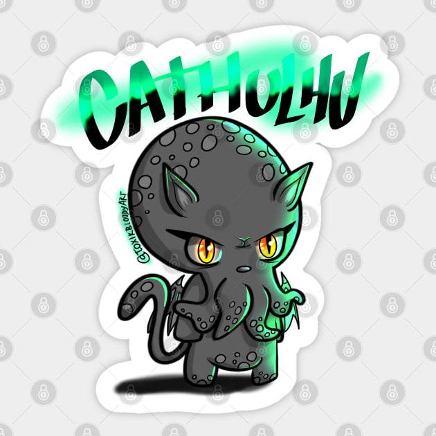 cathulhu Sticker by toxikbloodyart